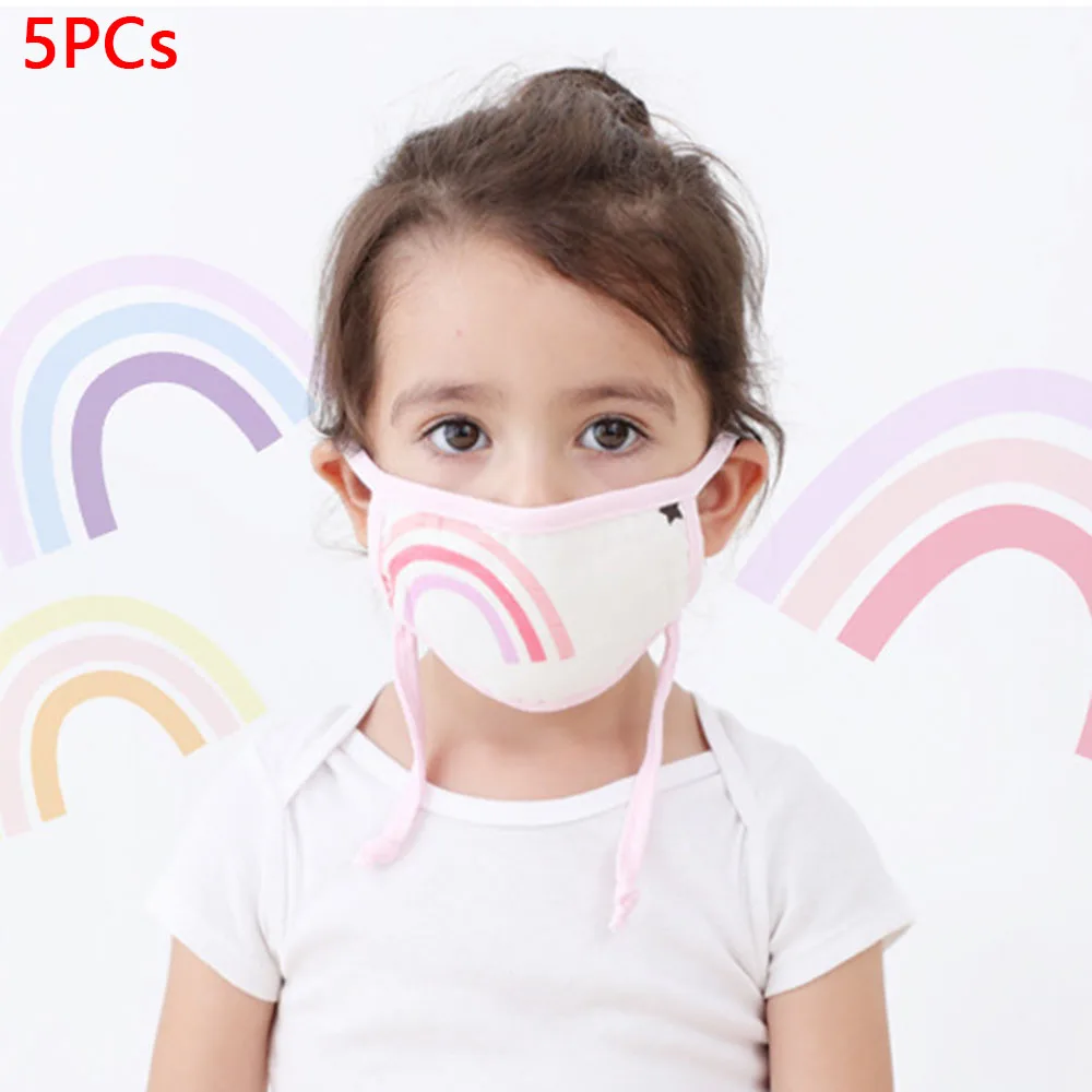 

5PCS Cartoon Animals Children Mask Disposable Mouth Mask Dustproof Anti Virus Face Mask Safe Breathable Print Kids Mouth Mask