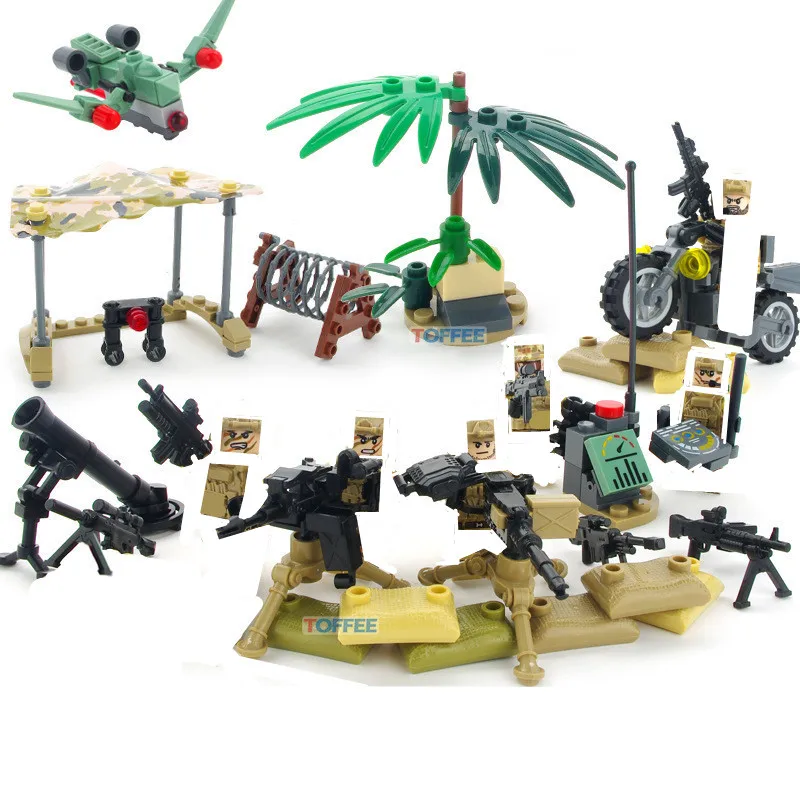 6pcs/set Military Air Force Elite Army Building Blocks Bricks Figures Model Toys 
