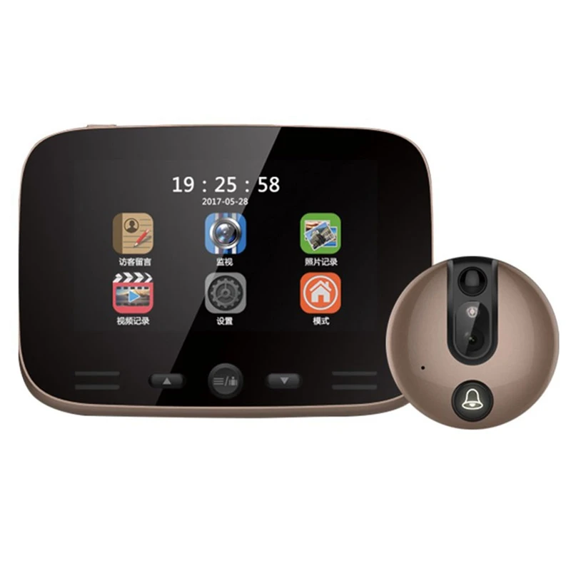 

Video Doorbell Camera 4.3 Inch Digital Display Door Bell Peephole Viewer Hd Camera 3Mp with Ir Motion Sensor