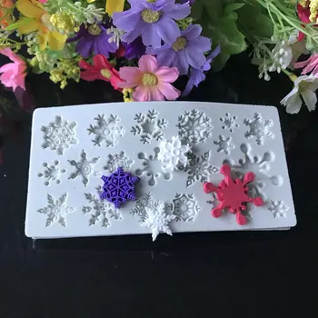 

Christmas Series More than Snowflake Collection Five-pointed Star Fondant Silicone Cake Mould Chocolate Clay Clay