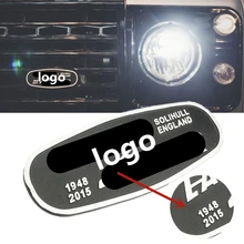 Para land rover solihull inglaterra logotipo defender 2015 14.5*5.5cm de alumínio auto grade dianteira emblema tronco traseiro do carro emblema decoração