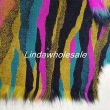 Высококачественная имитация меха лисы, радужная плюшевая ткань искусственный мех, 170 см* 90 см(один ярд)/шт
