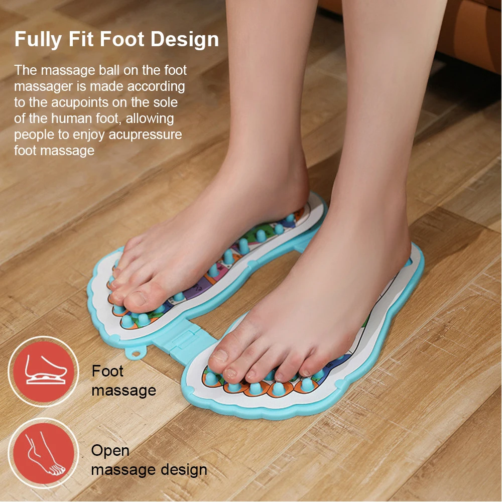 

Shiatsu Foot Massager Mat Acupuncture Therapy Reflexology Relax Relief Toe Pressure Blood Circulation Plate Massage Foot Care