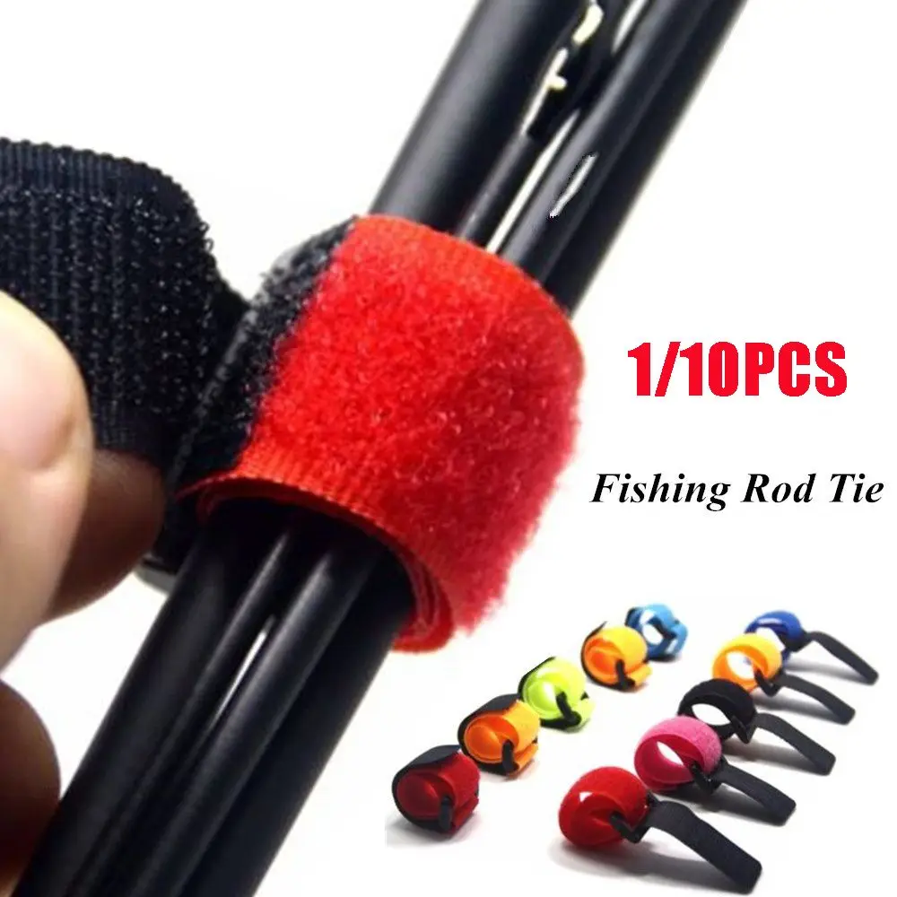 

Multicolor Non-slip Bandage Firm Holder Fishing Rod Tie Nylon Reusable Belt