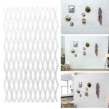 

White Anticorrosive Wood Pull Net Flower Frame Grid Vine Frame Wall Decorations Wall Hanging Telescopic Wooden Fence Pull Net