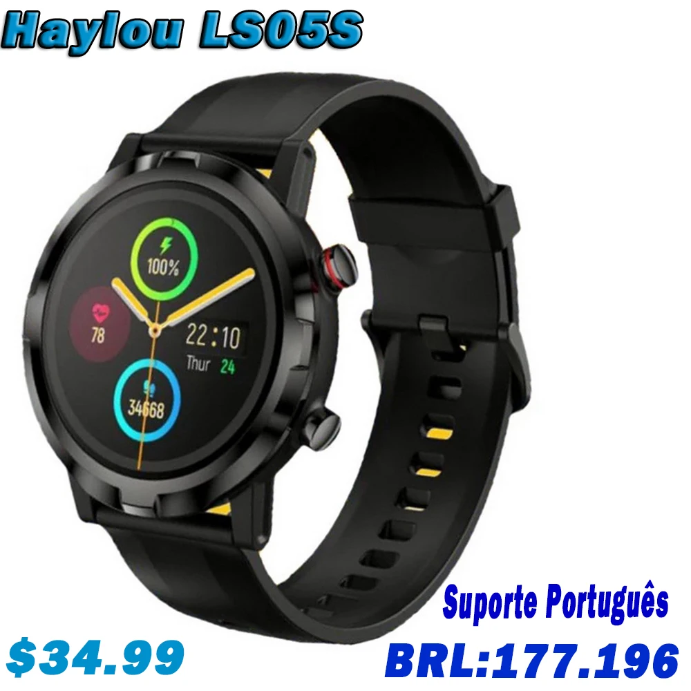 Haylou RT LS05S Men's Smart Watch IP68 Waterproof Strap Blood Pressure Monitoring Integrated Multifunctional NFC Touch Control