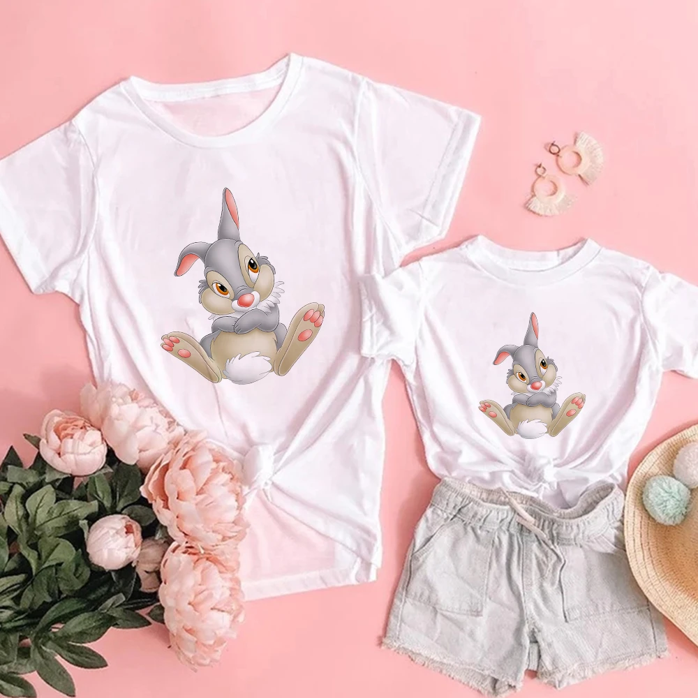 Disney Bambi Deer Children Tshirt Daddy Son T Shirt Mommy Daddy and Baby Kids Family Matching Clothes Outfit father and son matching outfits