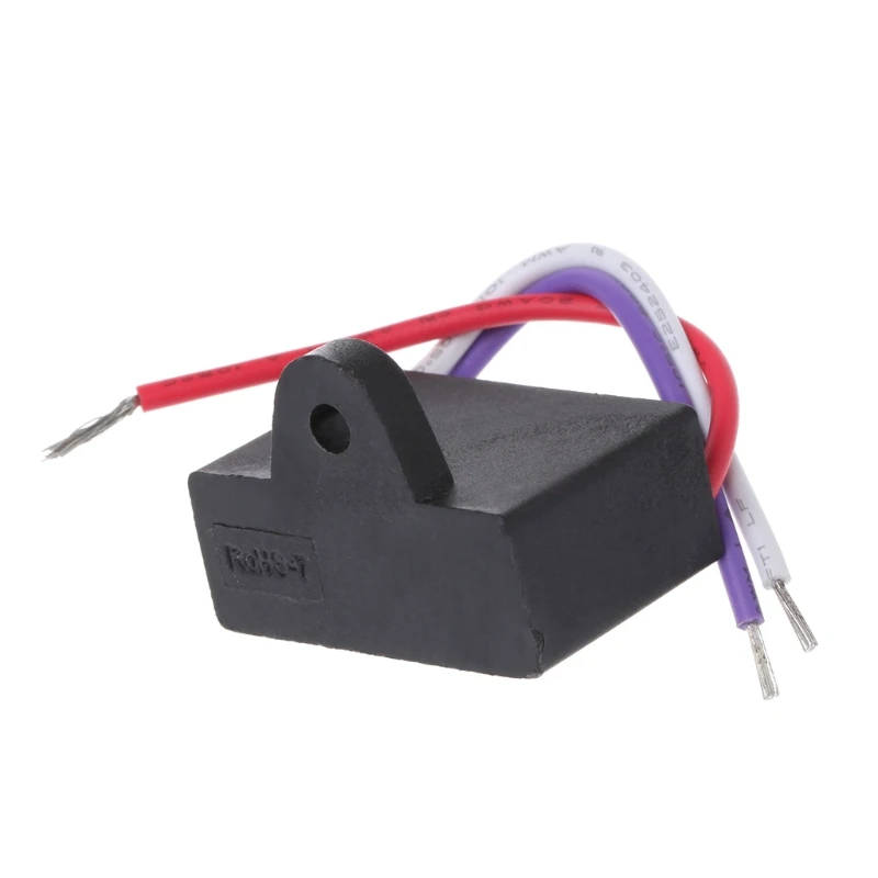 Black CBB61 1.5uF+2.5uF 3 Wires AC 250V 50/60Hz Capacitor For Ceiling Fan X6HB