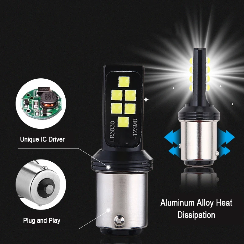 2 шт. 1156 P21W BA15S 1157 P21/5 Вт BAY15D T20 7440 W21/5 Вт 7443 BAU15S светодиодный стоп-сигнал Светильник лампы Реверсивный светильник ing Резервное копирование лампы