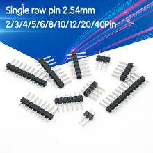 10Pcs 2.54 millimetri Singola Riga Maschio 2 ~ 40P Breakaway PCB Bordo Spille Intestazione Connettore della Striscia di Spille un colpo di testa 2/3/4/5/6/8/10/12/20/40 Spille