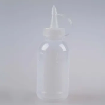 

New Kitchen Plastic Sauce Oil Liquid Dispensing Squeeze Bottle 100cc 2 Pcs