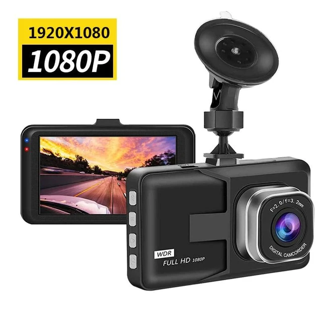 Dash Cam 1080P Full HD, 2 Mounting Options, On-Dashboard Camera Video  Recorder Dashcam for Cars with 3 LCD Display, Night Vision, WDR, Motion