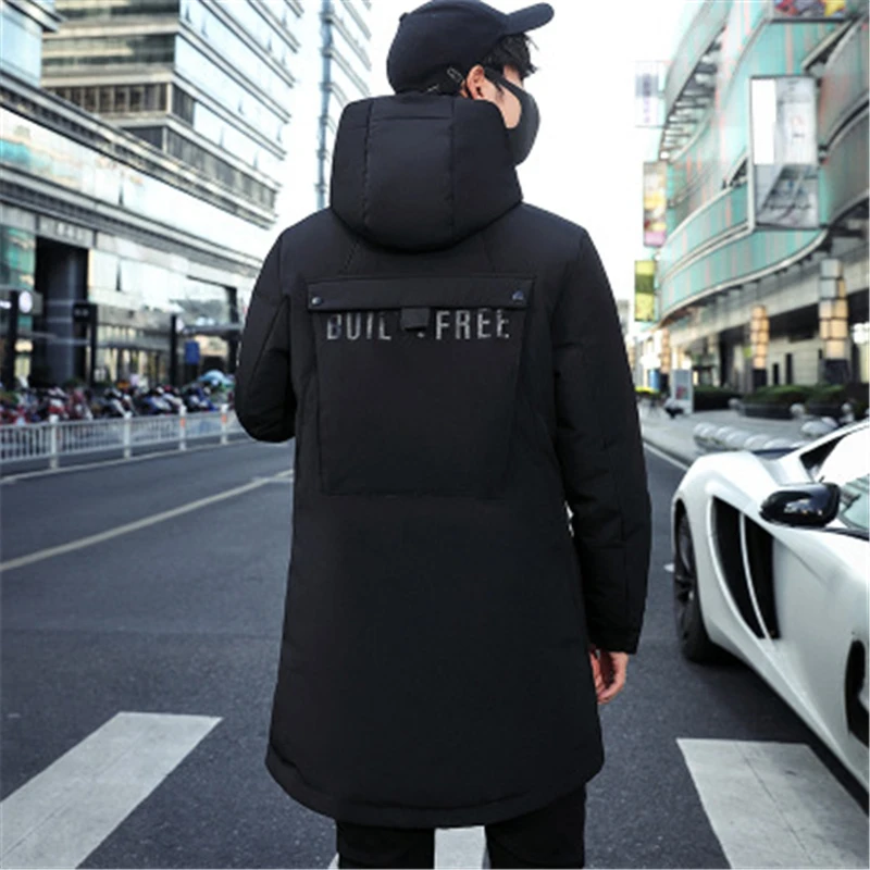 Повседневная одежда, парка Hombre Roupas Winterjas Heren, базовые куртки, зимняя пуховая куртка, модная однотонная мужская куртка, Harajuku больших размеров
