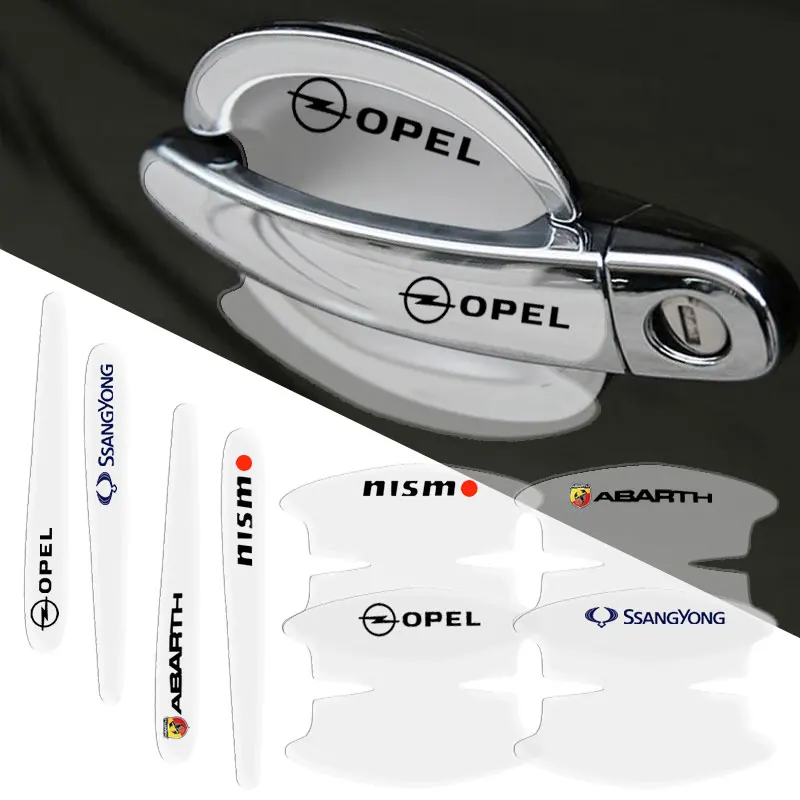 8 шт. прозрачная наклейка на дверную ручку автомобиля значки украшение защитная