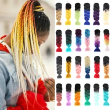 LiangMo, 24 дюйма, вязанные крючком волосы, синтетические волосы, африканские, африканские, джамбо волосы, косички, синие цветные пряди, Омбре, накладные косички, хай