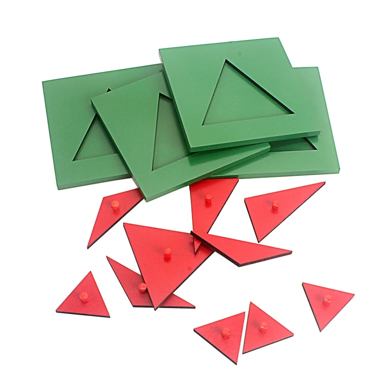Educational Toys Math Toys Fraction Math Manipulatives Monterssori Mathematics Decompose Fraction Circle Square Triangle Solid Wood Materials for Children Learning