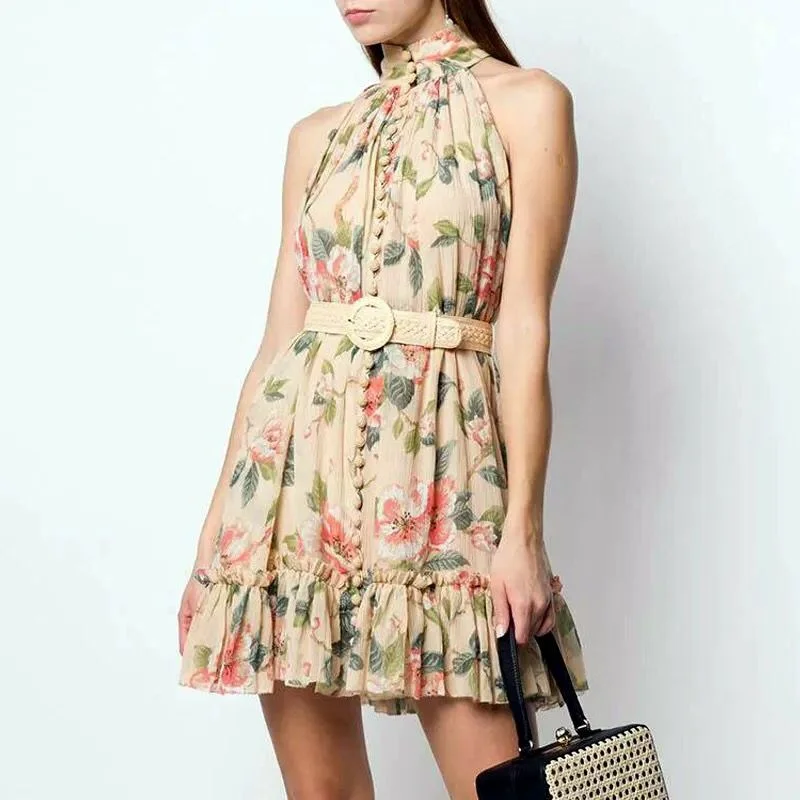 Za 2019 women dress silk floral print fashion ins dress bow sashes draped turn-down collar dresses female vintage vestidos