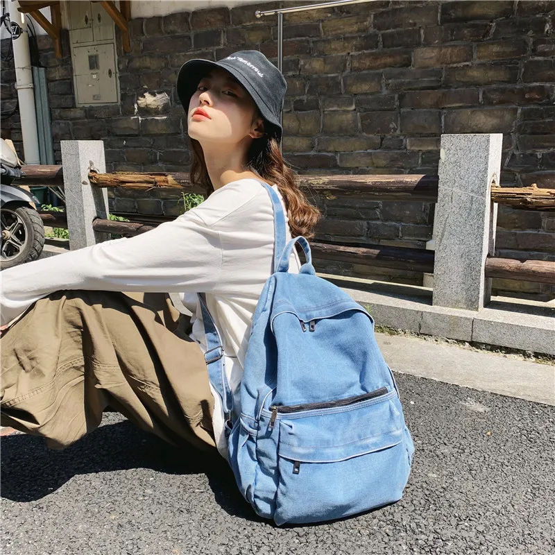 Stylish Backpacks luxury 2022 New Denim Canvas Women Backpack High Capacity For Teenagers Girls Backpack Female Fashion Rucksack most stylish backpacks