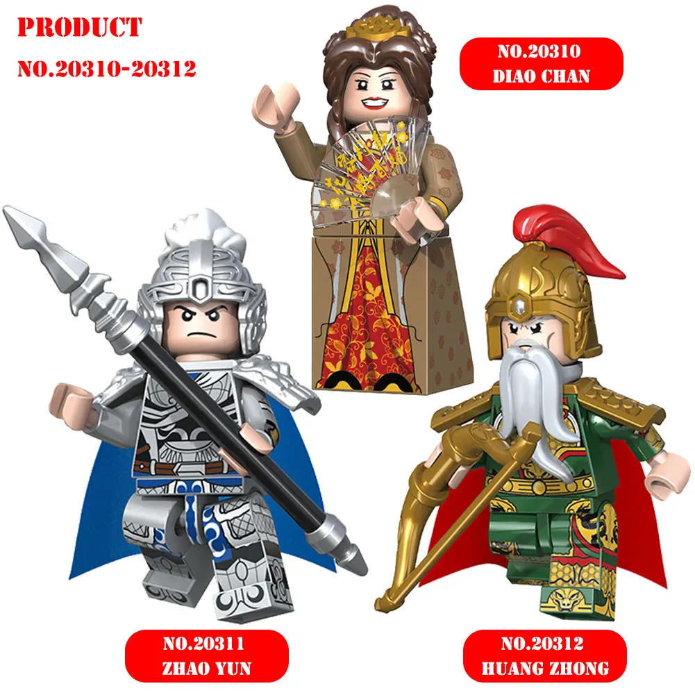 BZDA Good Friend Three Kingdom History Building Blocks Doll Model Zhuge Liang Liu Bei Diao Chan etc Blocks Kids Toys Gift