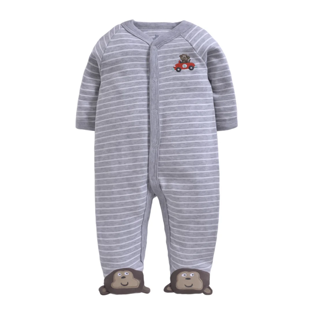 Gray monkey Детский комбинезон с длинными рукавами; хлопковая одежда для новорожденных; хлопковый комбинезон для маленьких мальчиков и девочек; детские комбинезоны для младенцев; комбинезон для ребенка; Carter - Цвет: Gray monkey