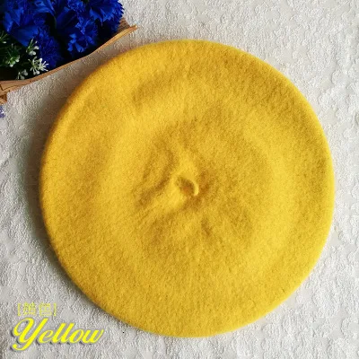 Children Spring Beret Little Girls Hats Dome Cap Girl Fashion Caps Baby Girl Fur Berets Multi Candy Color Gift - Цвет: Aspicture