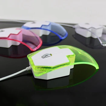 

Colorful Luminous Wired Mouse Transparent Optical Mouse for Office Computers Notebooks VDX99