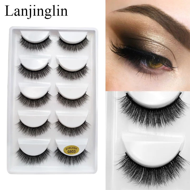 

Fake Lashes 5/10 Pairs Multipack 3D Mink Lashes Makeup Tool Natural Long False Eyelashes Wispy Fluffy Extension maquiagem G803
