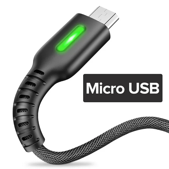 For Micro USB INIU 3 м 2.4A светодиодный USB кабель зарядное устройство для iPhone 11 Pro XS MAX XR X 8 7 6S 6 Plus 5 5S шнур для быстрой зарядки мобильного телефона - Цвет: For Micro USB