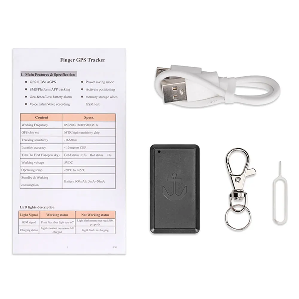 New Mini Vehicle Gps Tracker Remote Voice Device Bi-directional Alarm Locator For Phone Kids Pet Keys Finder - Portable Gps Tracker - AliExpress