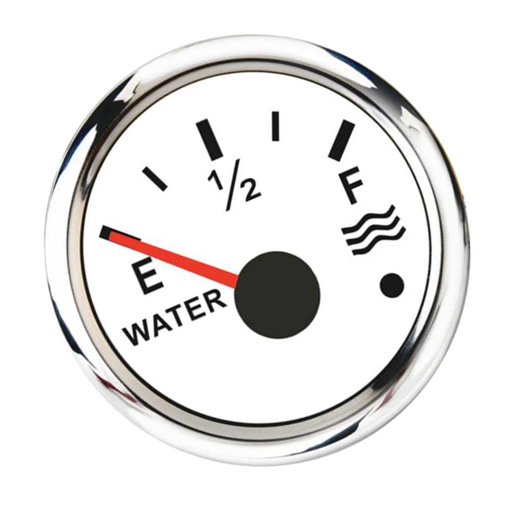 2 inch 52mm Water Level Gauge 0-190 240-33 ohm, Liquid Tank Monitor for Marine Boat Car RV Truck, White