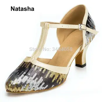 

Natasha Adult Women's Latin Dance Shoes Sequins High Heel Ballroom Shoes
