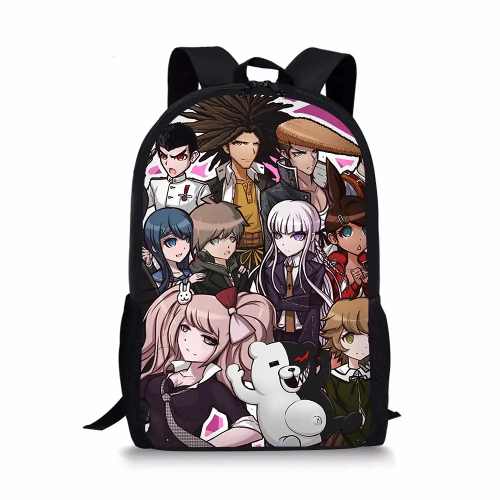 

16-inch BackpackDanganronpa Dangan Ronpa Monokuma Schoolbag Shoulder Backpack for Girl Boy School Bags for Teenagers