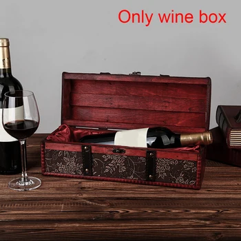

Decorative Preserver Champagne Gifts Home Wine Bottle Box Antique Finish Storage Wooden Holder Case PU Leather Bar Accessories