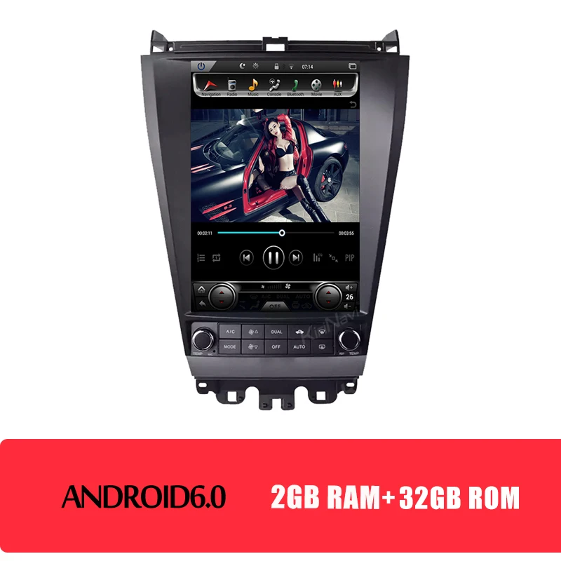 Android Car Radio KiriNavi Vertical Screen Tesla Style 12.1'' Android 7.1 Car Dvd Multimedia Player For Honda Accord Radio Automotivo 2002-2007 - Цвет: Android Car Radio