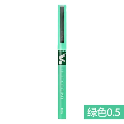 12 шт./партия Япония пилот V5 жидкие чернила ручка 0,5 мм 7 цветов на выбор BX-V5 стандартная ручка офисные и школьные канцелярские принадлежности - Цвет: Зеленый