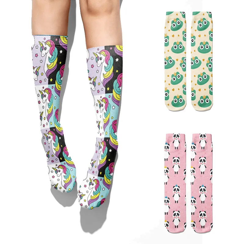 

Fashion Cartoon Unicorn Women Cotton Socks Casual Kawaii Autumn High Ankle Female Socks Harajuku Warm Breathable Home Socks