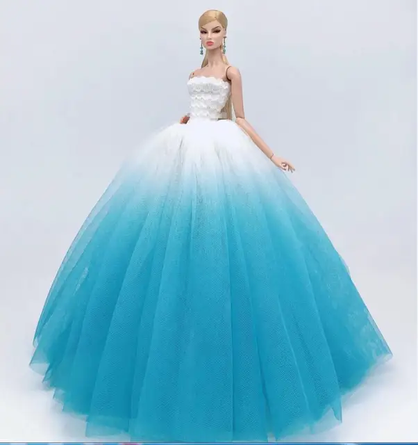 case for barbie doll clothes Princess dress trailing wedding bride marriage dress for barbie accessories toys house ornaments see chart1