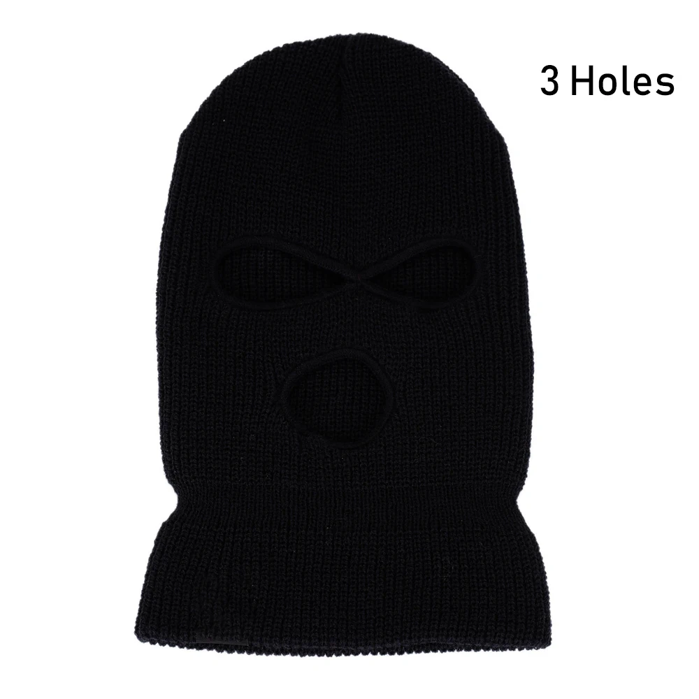 3 holes 1/3, с отверстиями, полностью закрывающая лицо вязаная шапка, зимняя, растягивающаяся, Снежная маска, шапка, ветрозащитная, для улицы, для езды на велосипеде, шлем, теплые, дышащие маски - Цвет: 3 holes