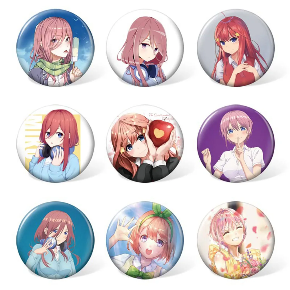 9pcs The Quintessential Quintuplets Cosplay Party Pin Button Brooch Badges