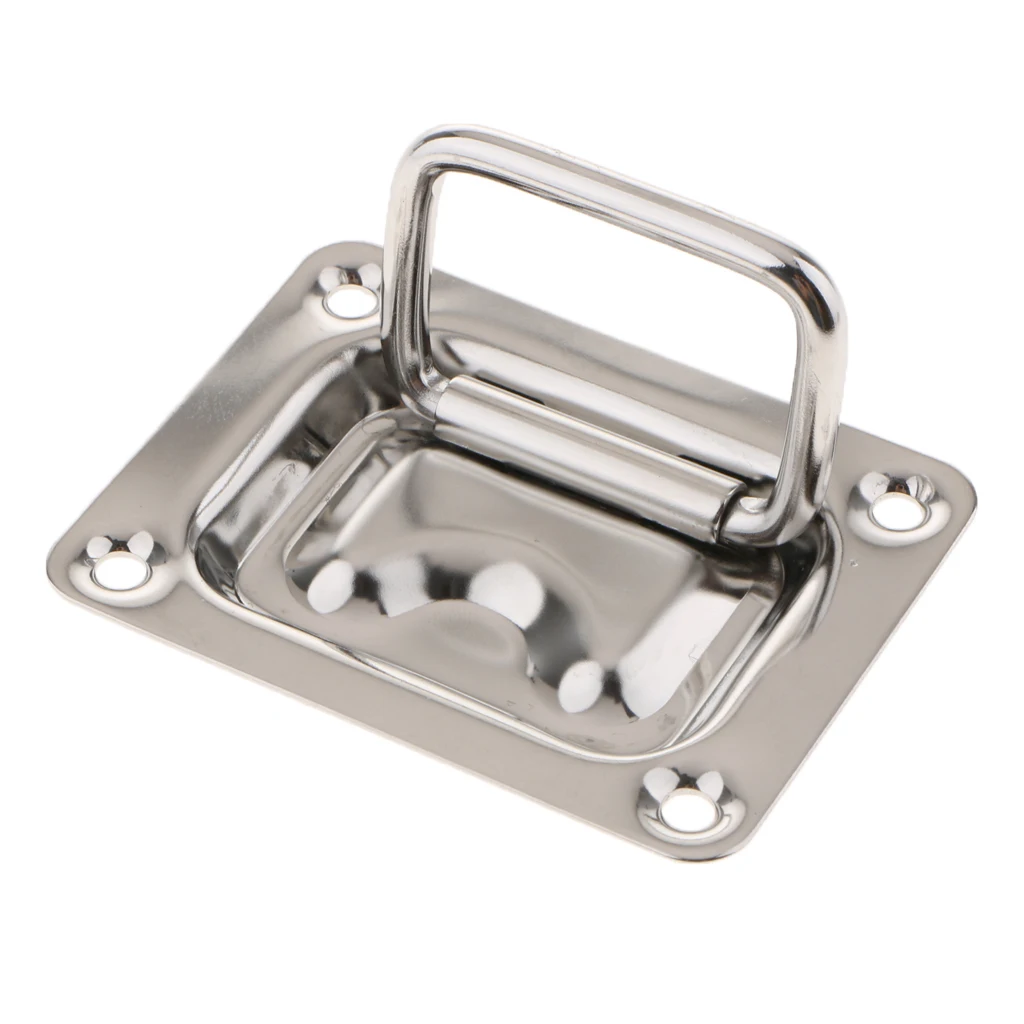 Flush Lift Ring / Hatch Pull Long Handle 76 x 57mm Polished Stainless Steel Flush Lift Ring / Hatch Pull Long Handle 76 x 57mm Polished Stainless Steel