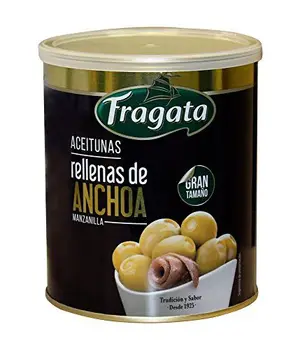 

Fragata Aceitunas Rellenas de Anchoa - Paquete de 2 x 900 gr - Total: 1800 gr