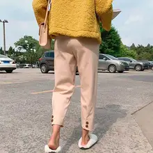 *#Best Price Jessingshow 2019 New Autumn Spring Button Trousers Women Pants Solid Casual High Waist Female Loose Harem Pants Korean Style *#Best Price Jessingshow 2019 New Autumn Spring Button Trousers Women Pants Solid Casual High Waist Female Loose Harem Pants Korean Style