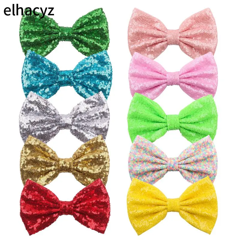 50 шт./лот 7 &quotсупер большой грязный блесток банты повязка бант для волос без