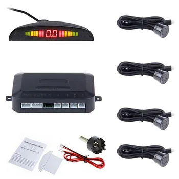 

Car Parking Sensor LED Parking Sensor With 4 Sensors Reverse Backup Radar Monitor Detector System Digital Buzzer Voice Parking
