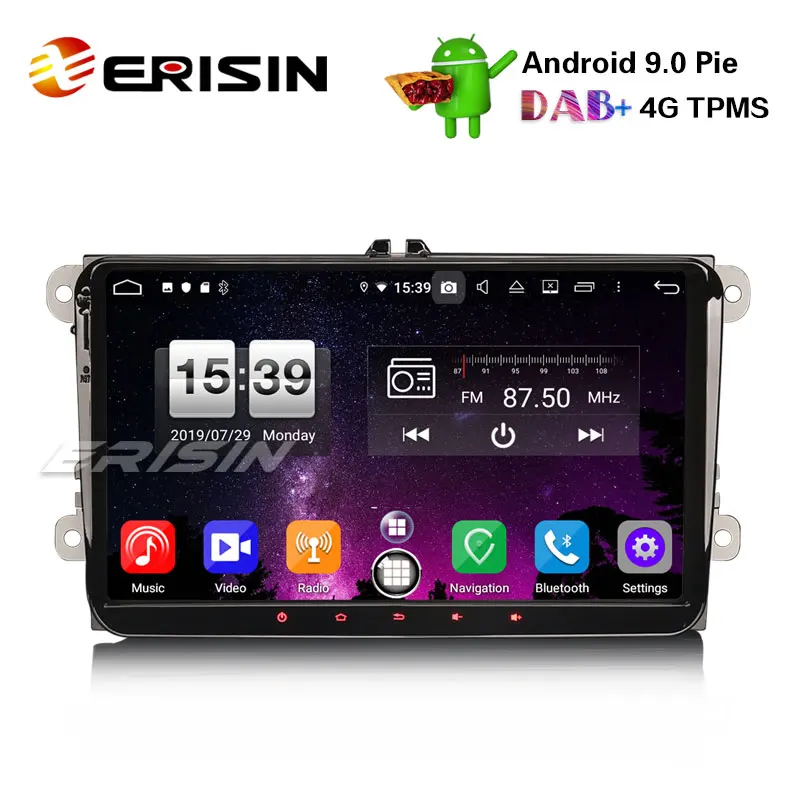 Erisin ES7791V " Android 9,0 Авторадио автомобильный gps DAB+ OPS для Golf Passat Tiguan Polo Eos Seat Skoda Stereo