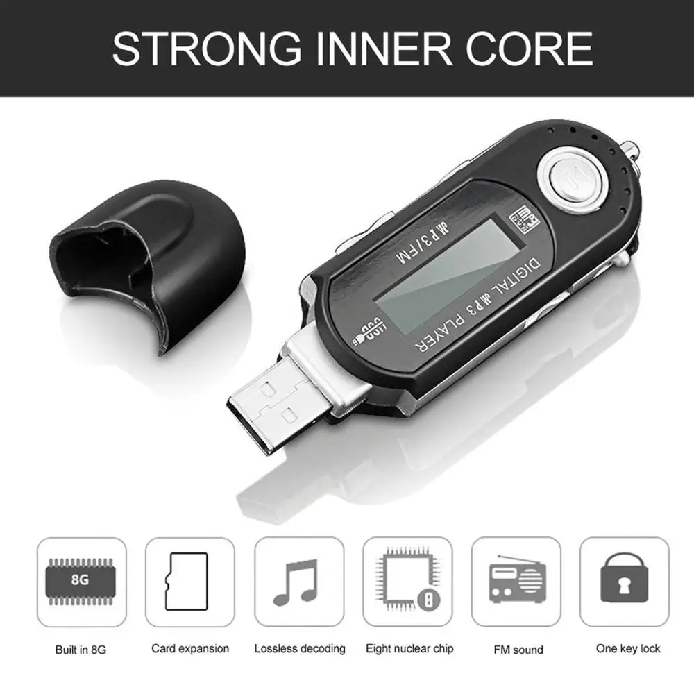 

Mini USB MP3 Music Player Digital LCD Screen Support 32GB TF Card & FM Radio With Microphone Portable Mp3 Player
