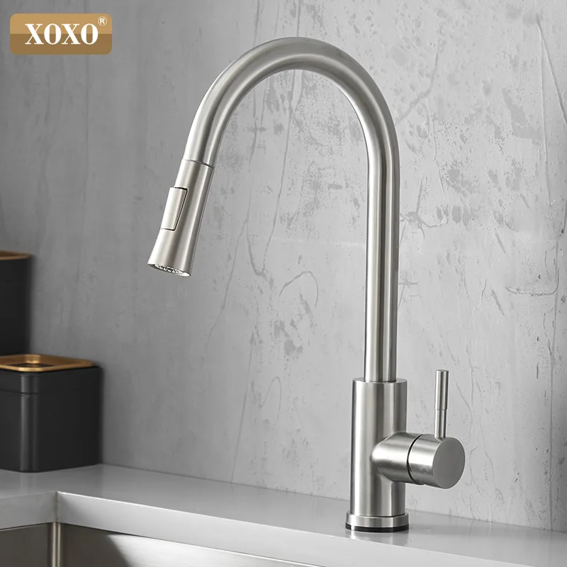  XOXO Kitchen Faucet Smart Touch Faucet Pull Out Cold and Hot Brushed Gold torneira cozinha Single h - 4000151626364