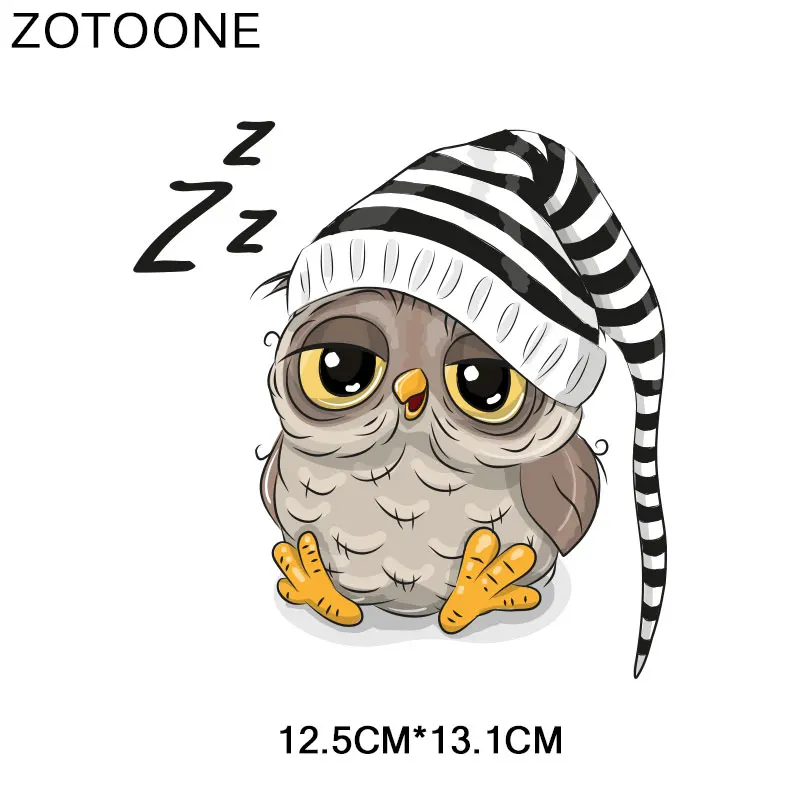 ZOTOONE животное патч милая сова наклейка с медведем железо на печать на переводе для одежды футболка аксессуар Аппликация DIY теплопередача G