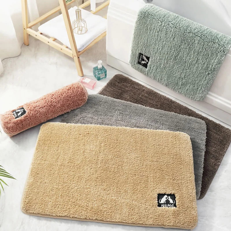 

Machine Washable Bedroom Entry Carpet Polyester Fiber Non-slip Durable Fluffy Soft Thickening Rug Fashion Decoration Supplies