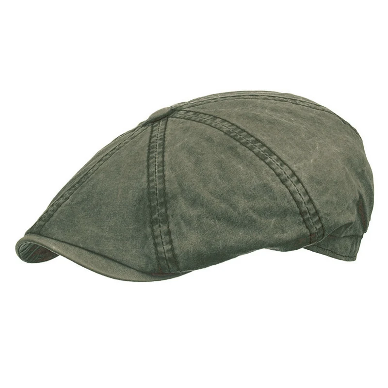 Painter Star Anise Denim Unisex Newsboy Hat - High-Quality Outdoor Berets